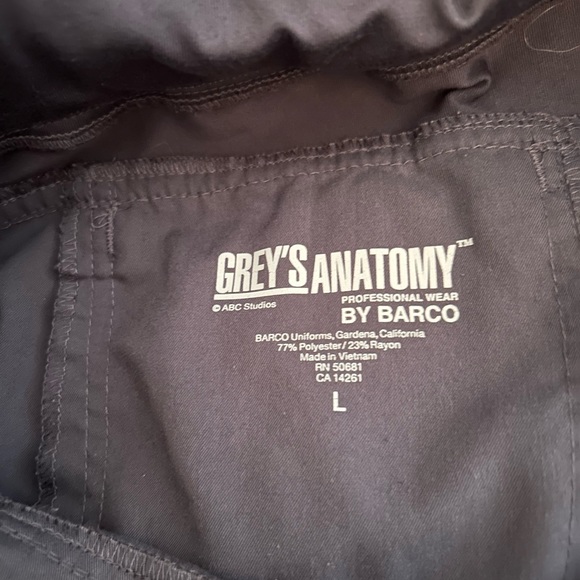 Grey’s Anatomy ladies size large scrub pants, dark gray. - Picture 2 of 3